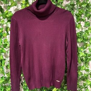 Calvin Klein Collection Deep Plum Turtleneck Sweater